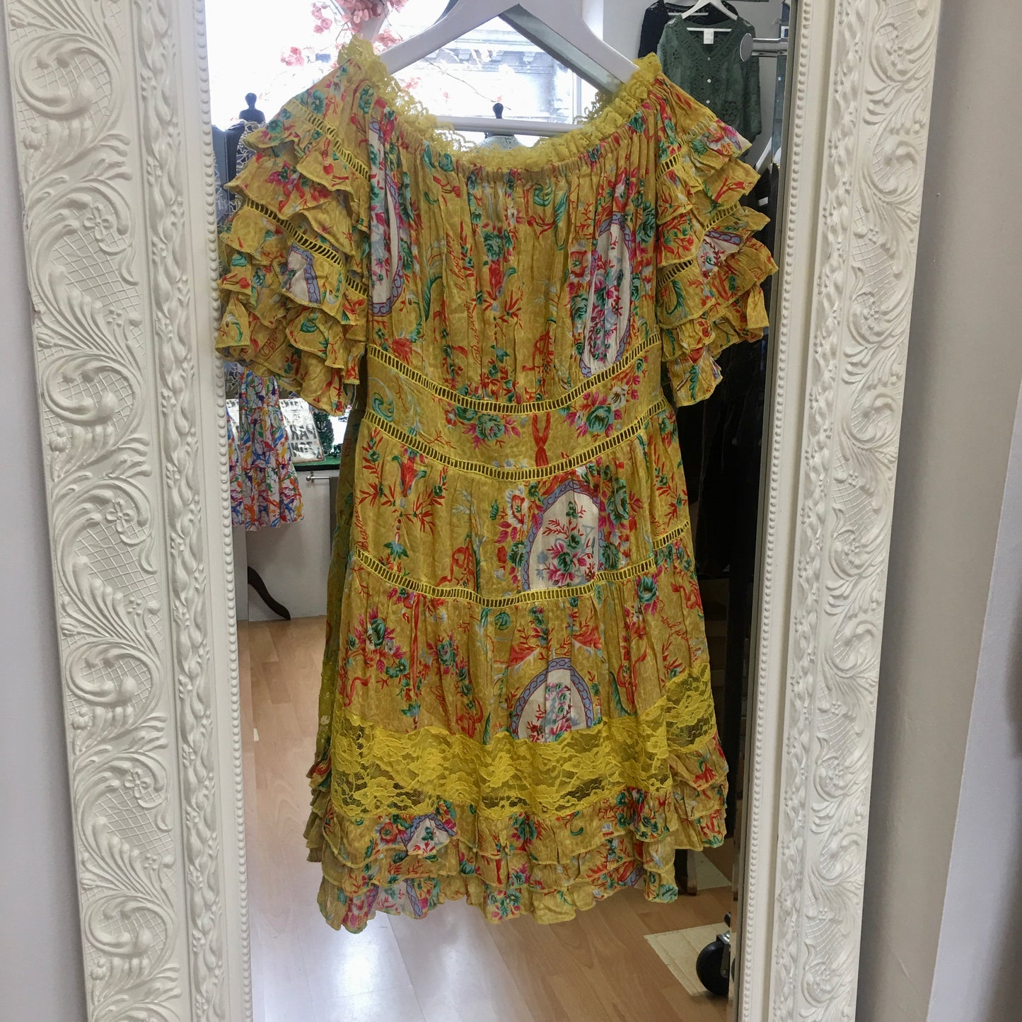 NJ Couture Beatnik Philosophy short tiered dress - size S