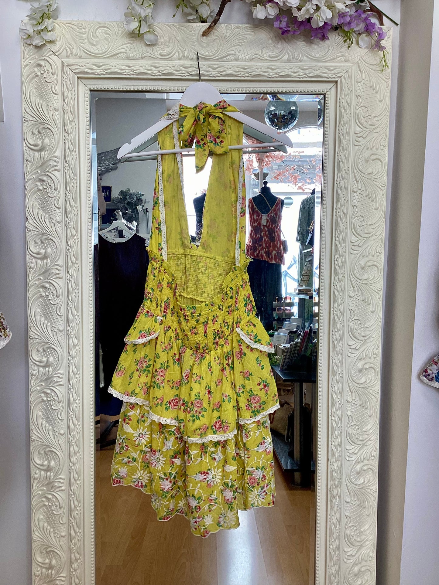 NJ Couture Gipsy Queen - Floral Halterneck Summer Dress size M NJC26