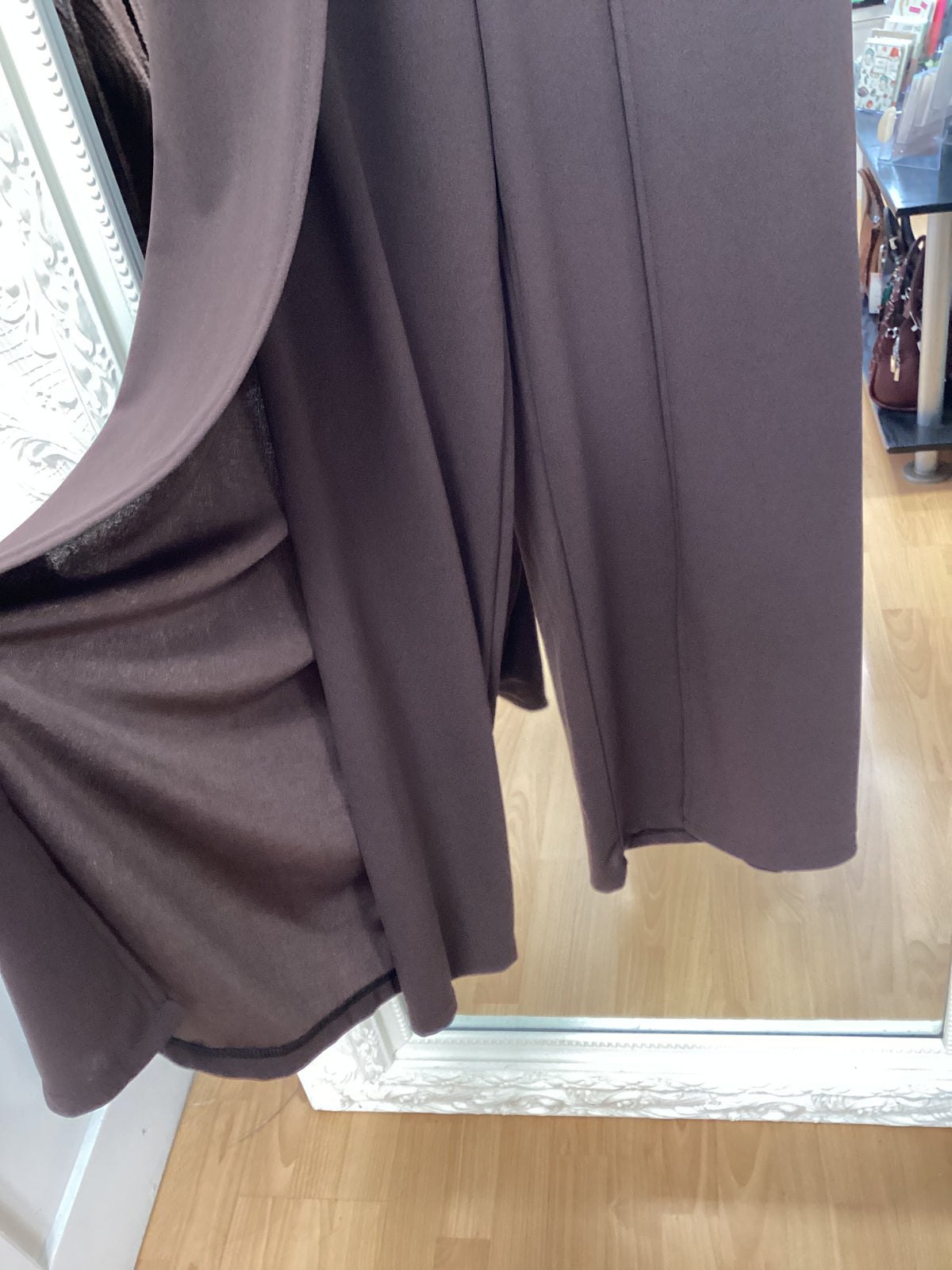 Jamie wide split leg trousers with gold detail