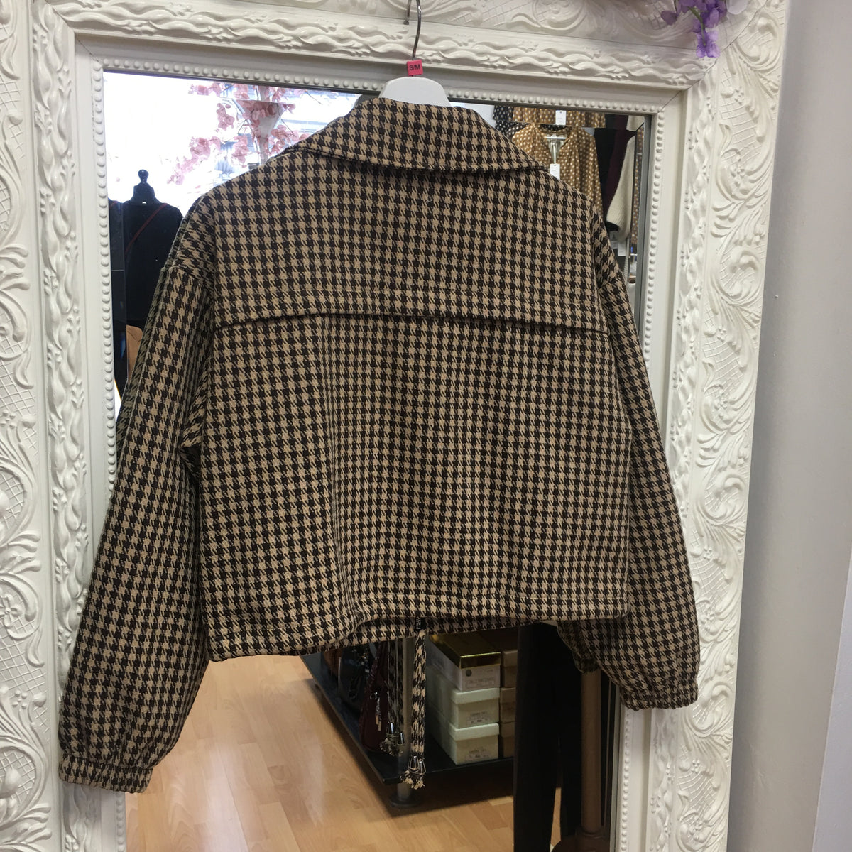 Keira short dog tooth jacket