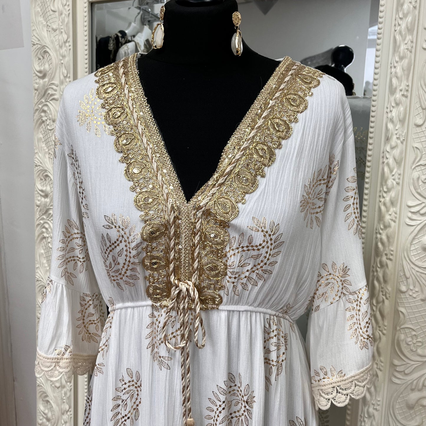 Jane Gold & White Dress