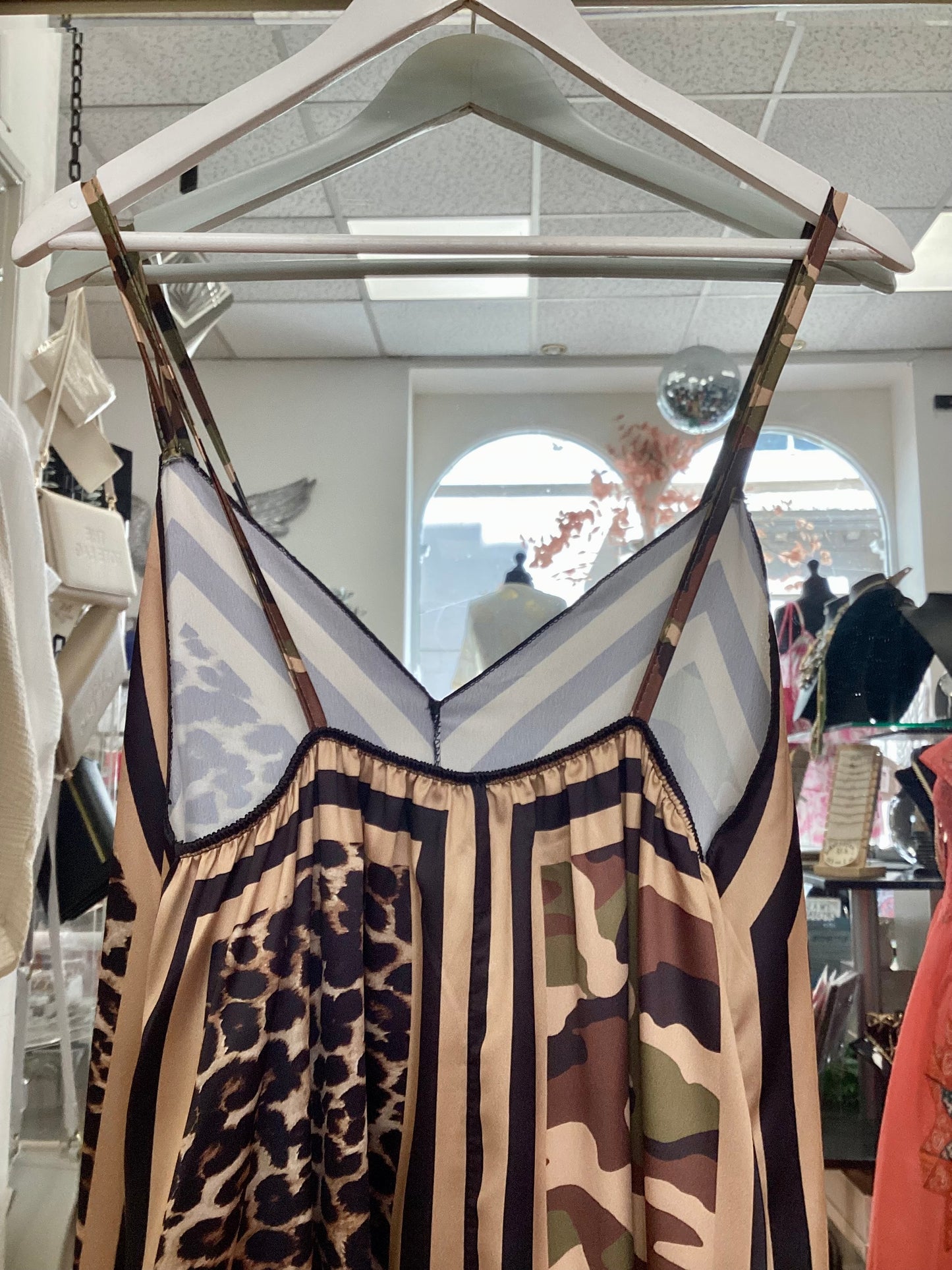 Sasha leopard/camo maxi dress