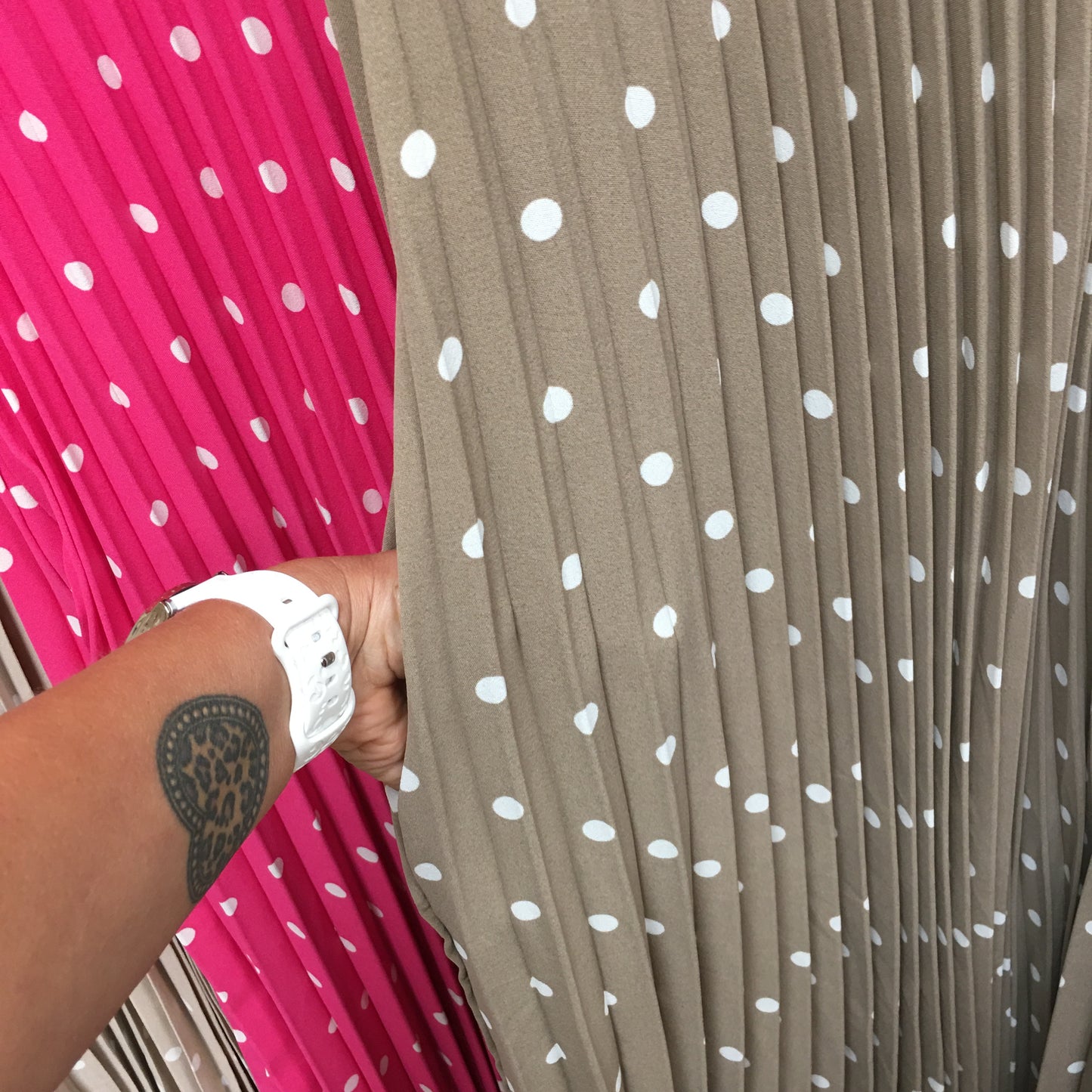 Laine Spot pleated dress