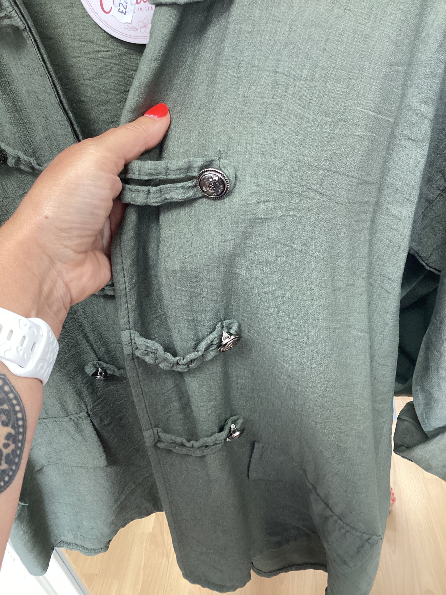 Fallon linen look military style jacket