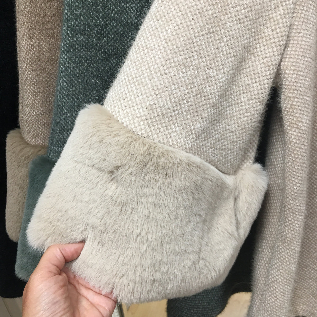 Griselda fur cuffed jacket/top