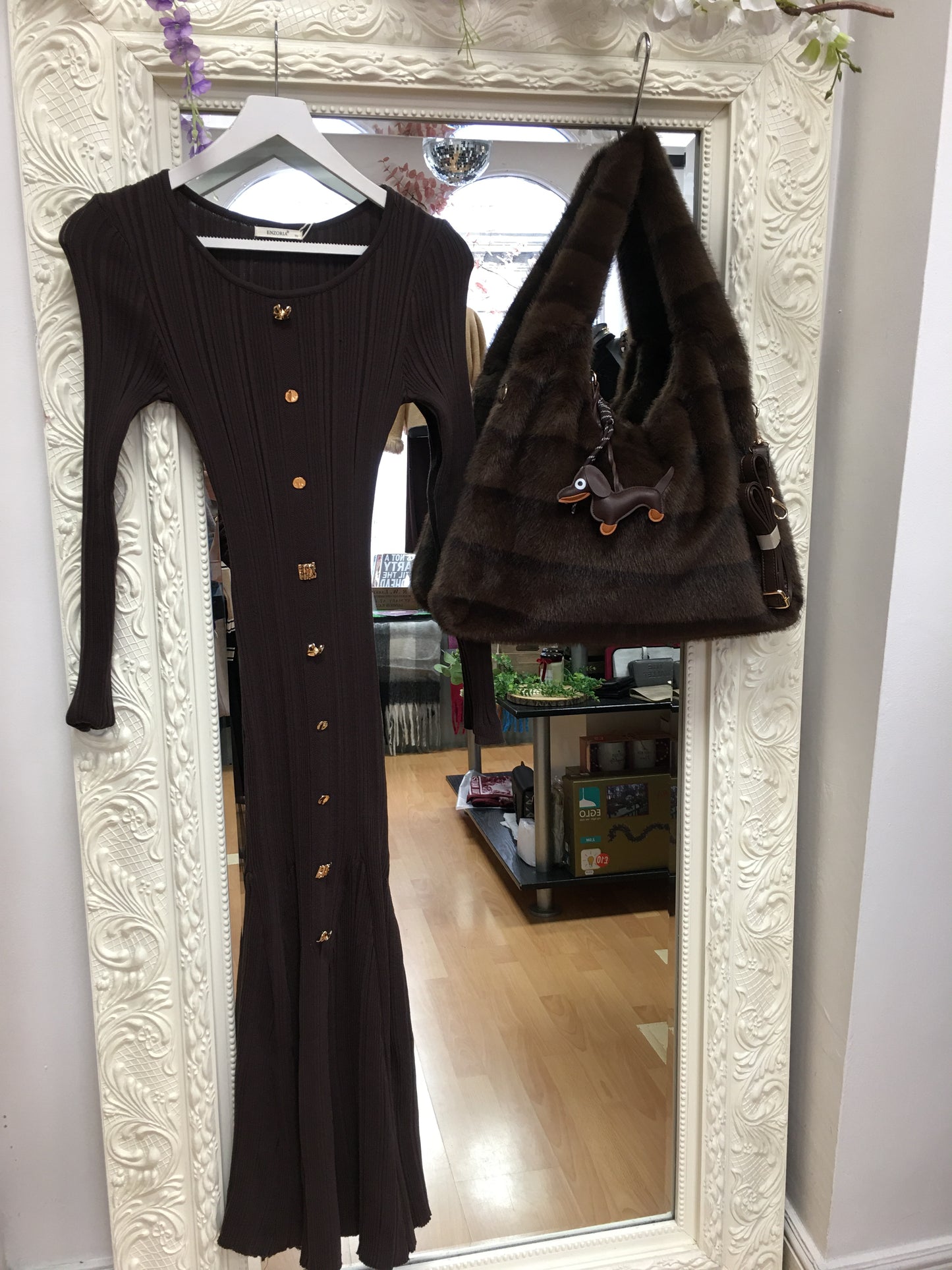 Olive - Gold Button Dress