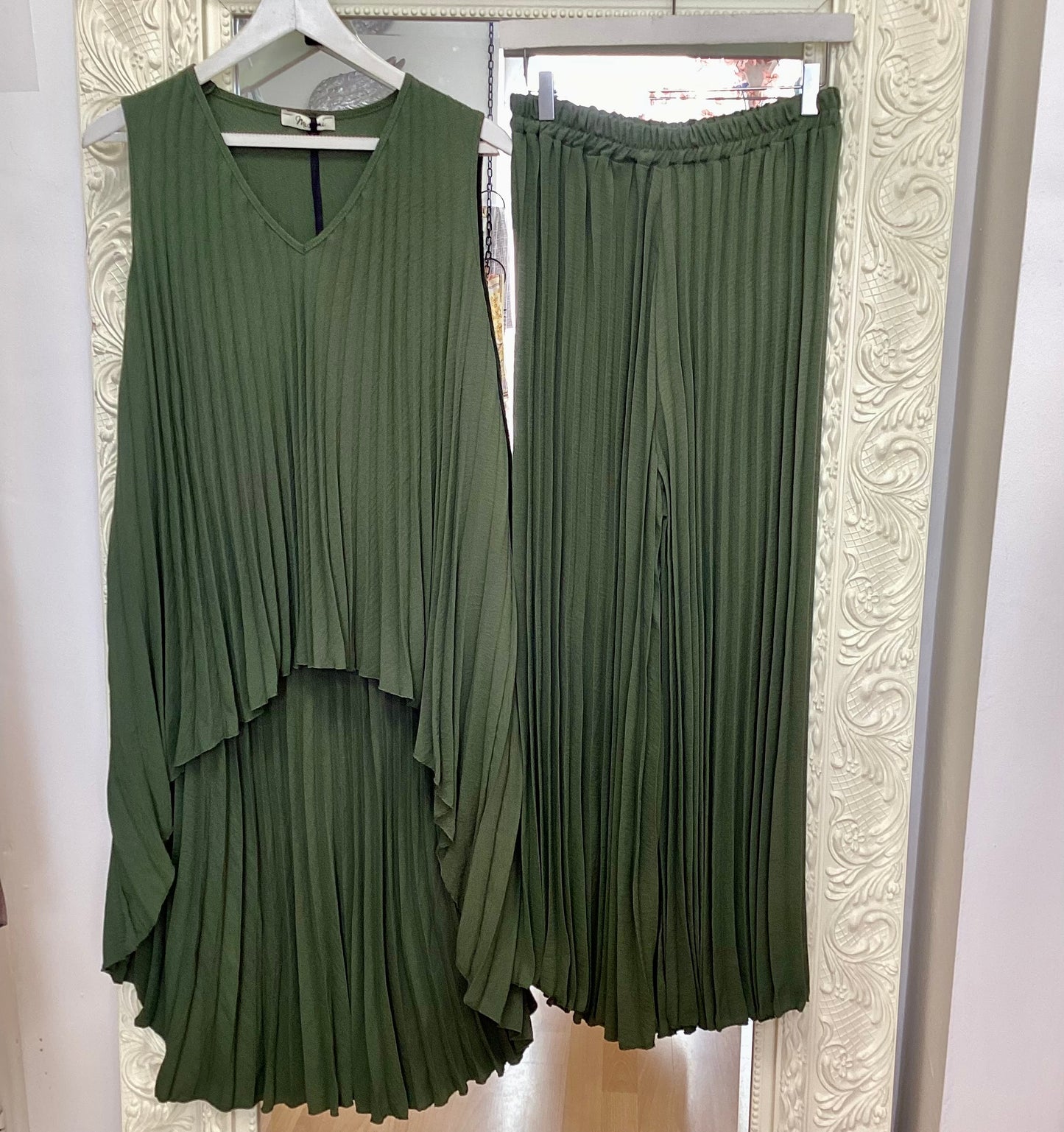 Pleated Two Piece Set