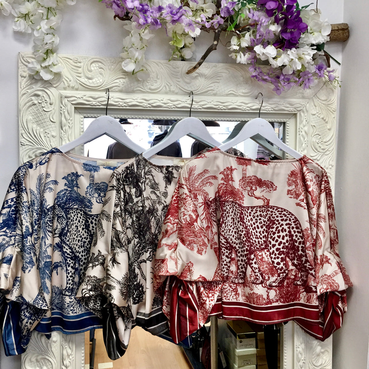 Miley inspired print satin tops