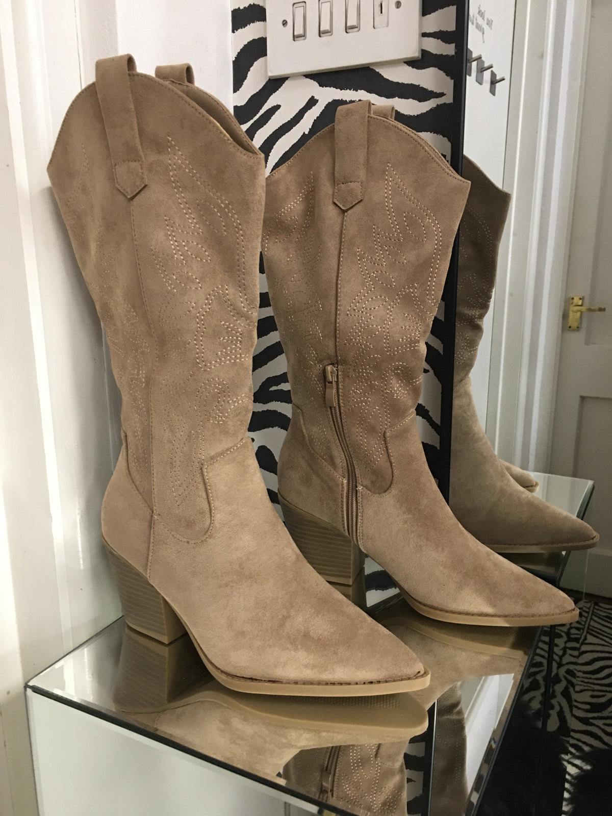 Casey faux suede cowboy boots