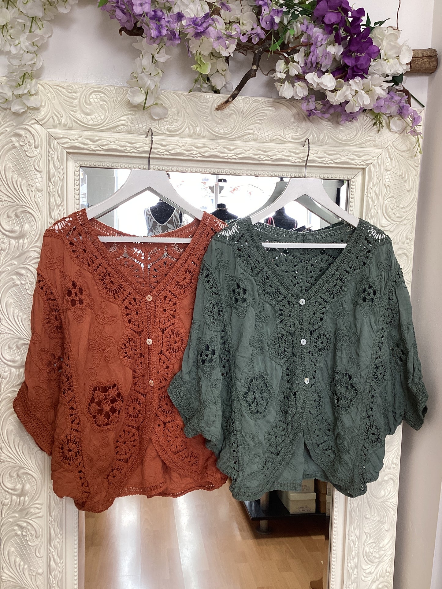 Harley Crochet Lace & Embroidered Boho Kimono Cardigan