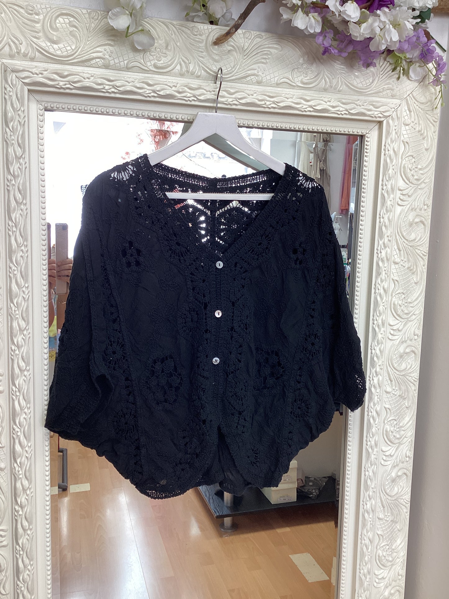 Harley Crochet Lace & Embroidered Boho Kimono Cardigan