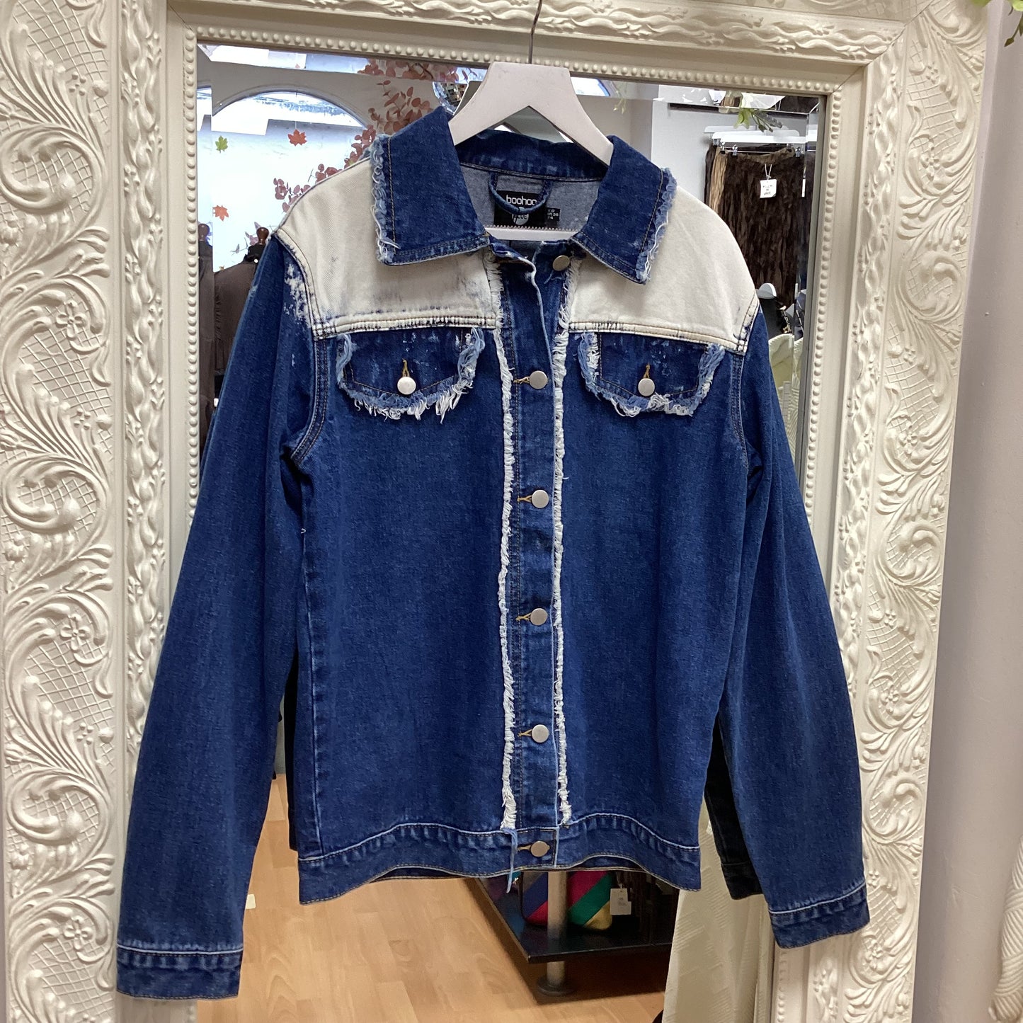 Denim Jacket / Shacket with Bleach Design 102