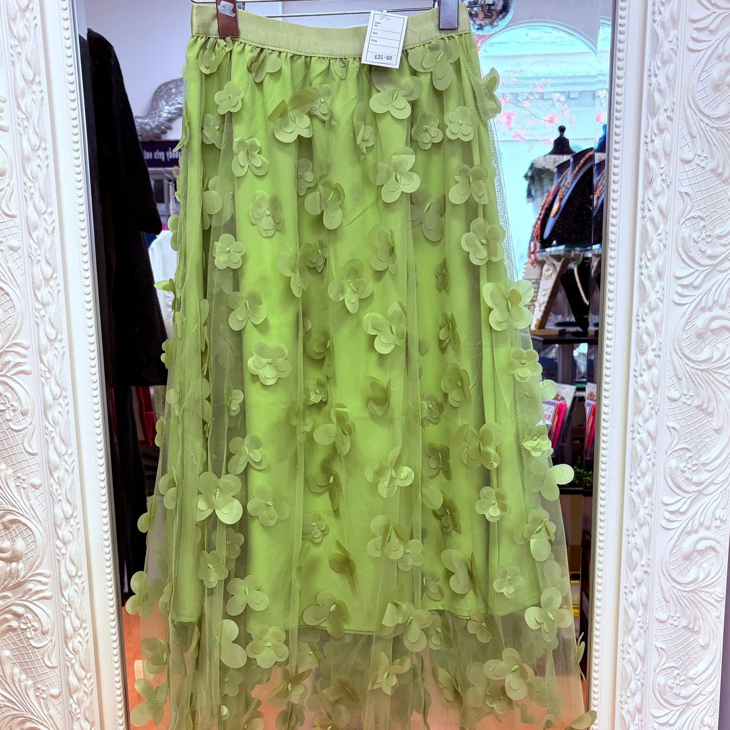 Blaire Flower Net Lined Skirt