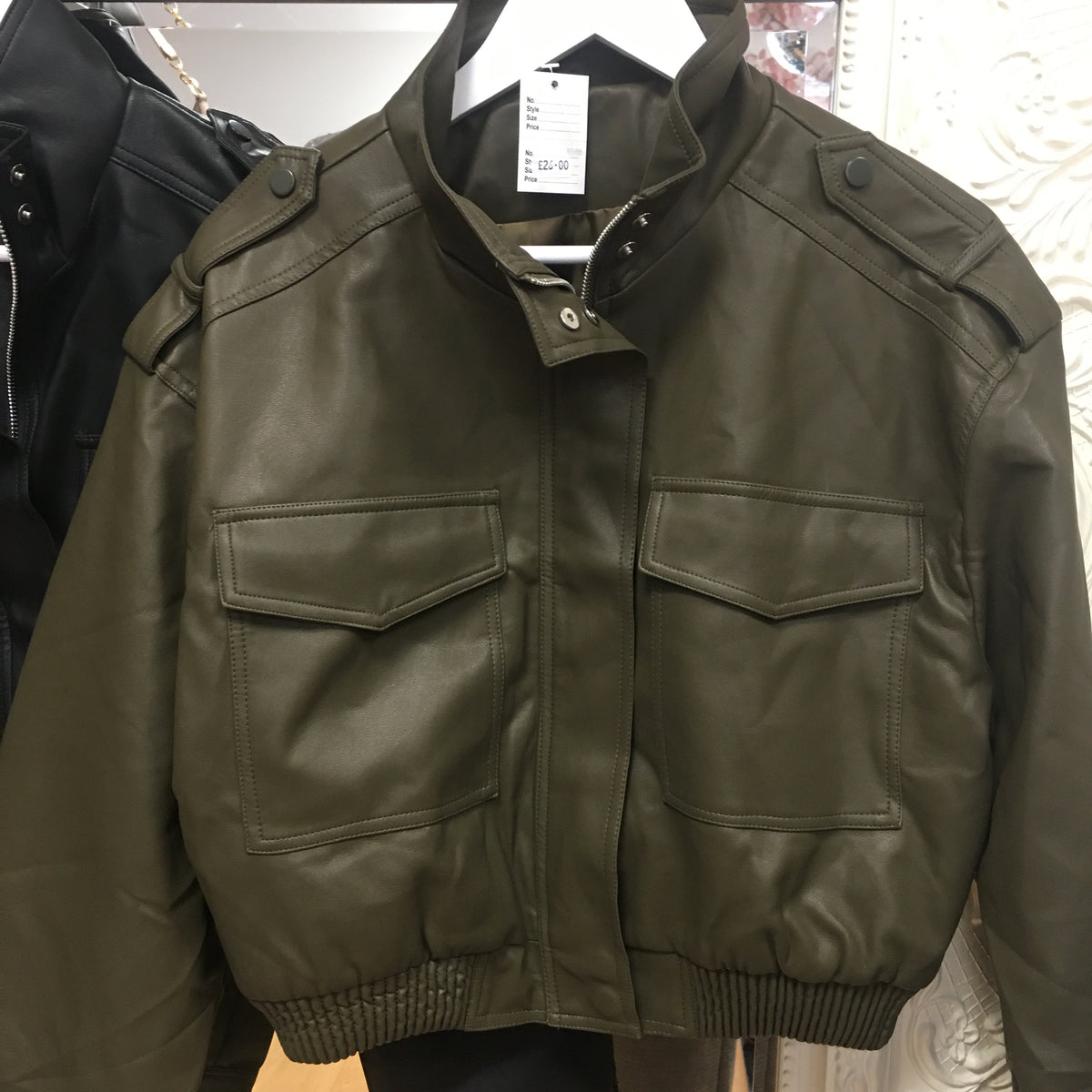 Addison faux leather short jacket