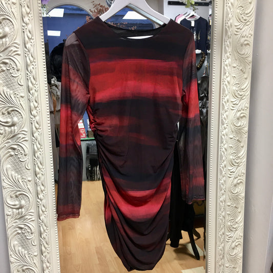 Grace - Black and Red pattern Dress