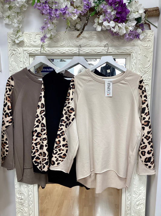 Lola leopard sleeve sweatshirt