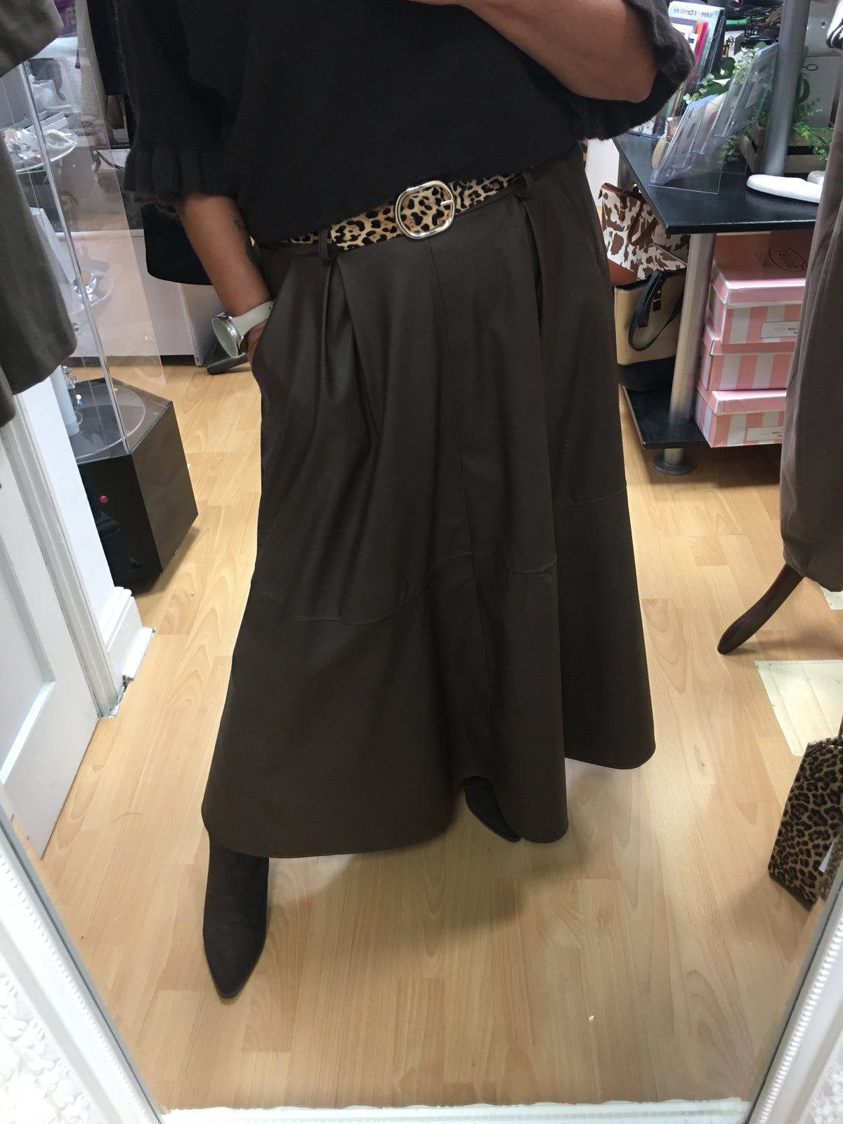 Lulu faux leather skirt