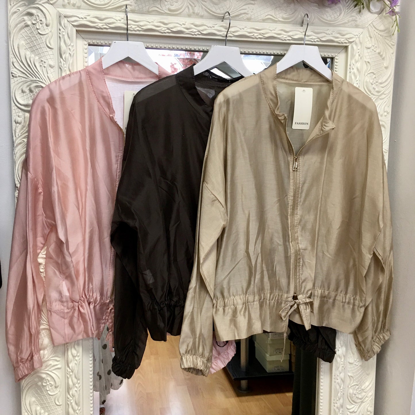 Saffron sheer zip front jacket