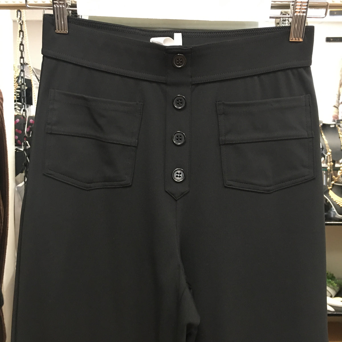 Halara Black Wide Leg Button Detail Trousers – Sizes 8-14 H13
