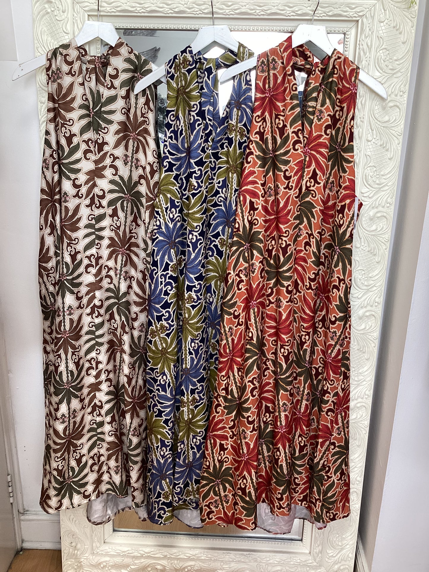 Tropical Palm Tree Halter Maxi Dress