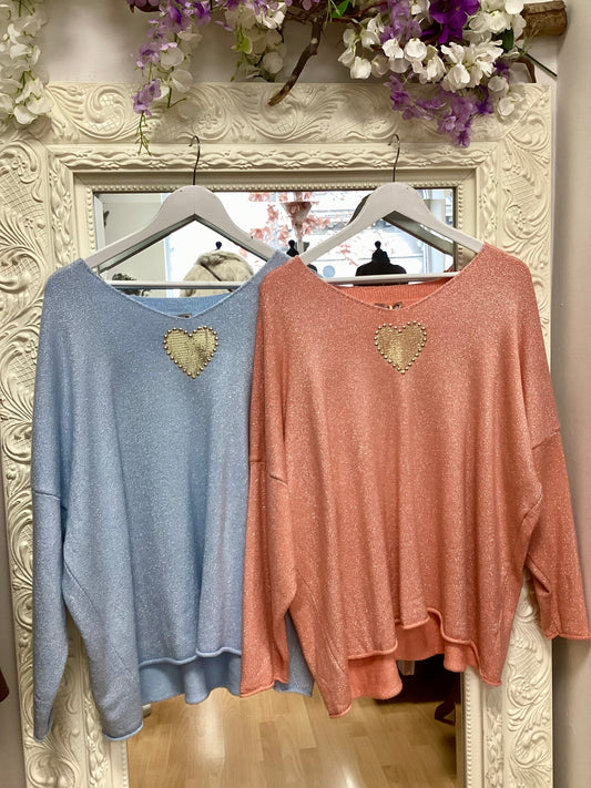 Nell jumper with gold heart detail