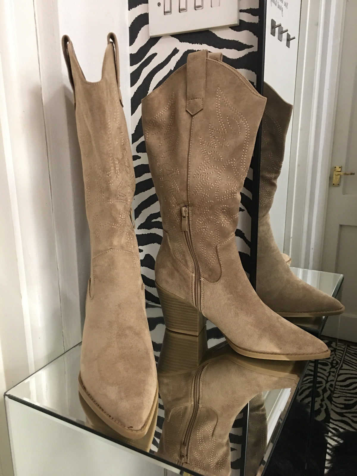 Casey faux suede cowboy boots