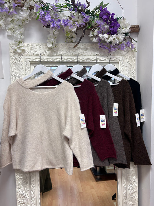 Alexa jumper with split neck detail