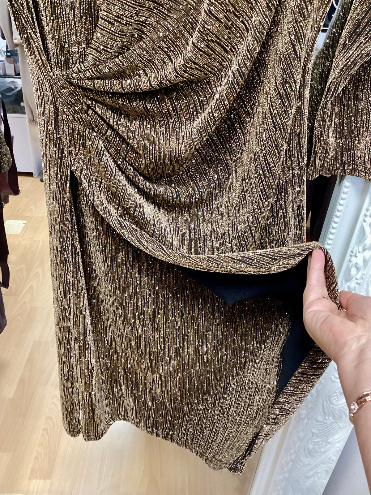 New Feeling sparkly gold dress