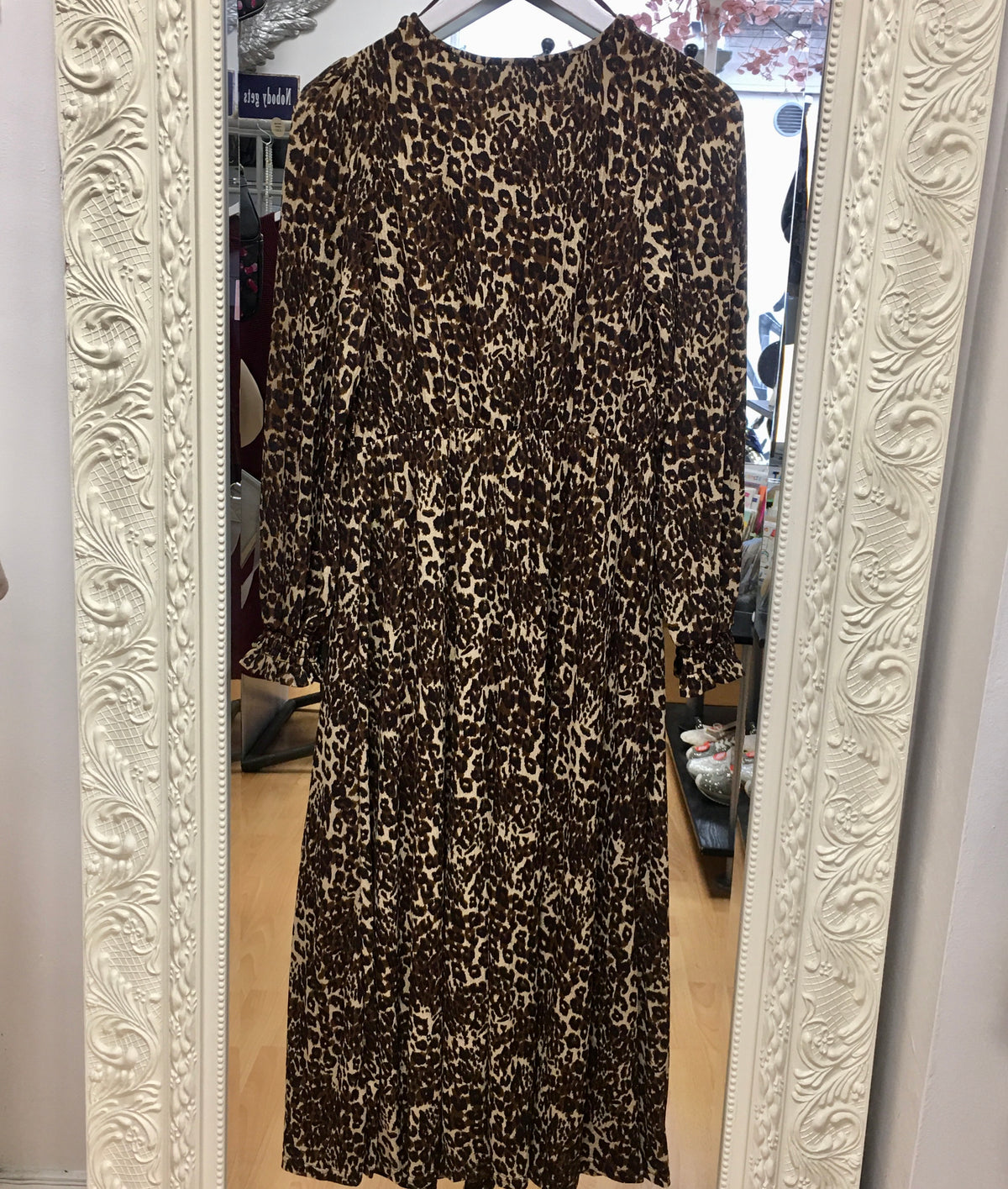 Tia leopard shirred waist dress