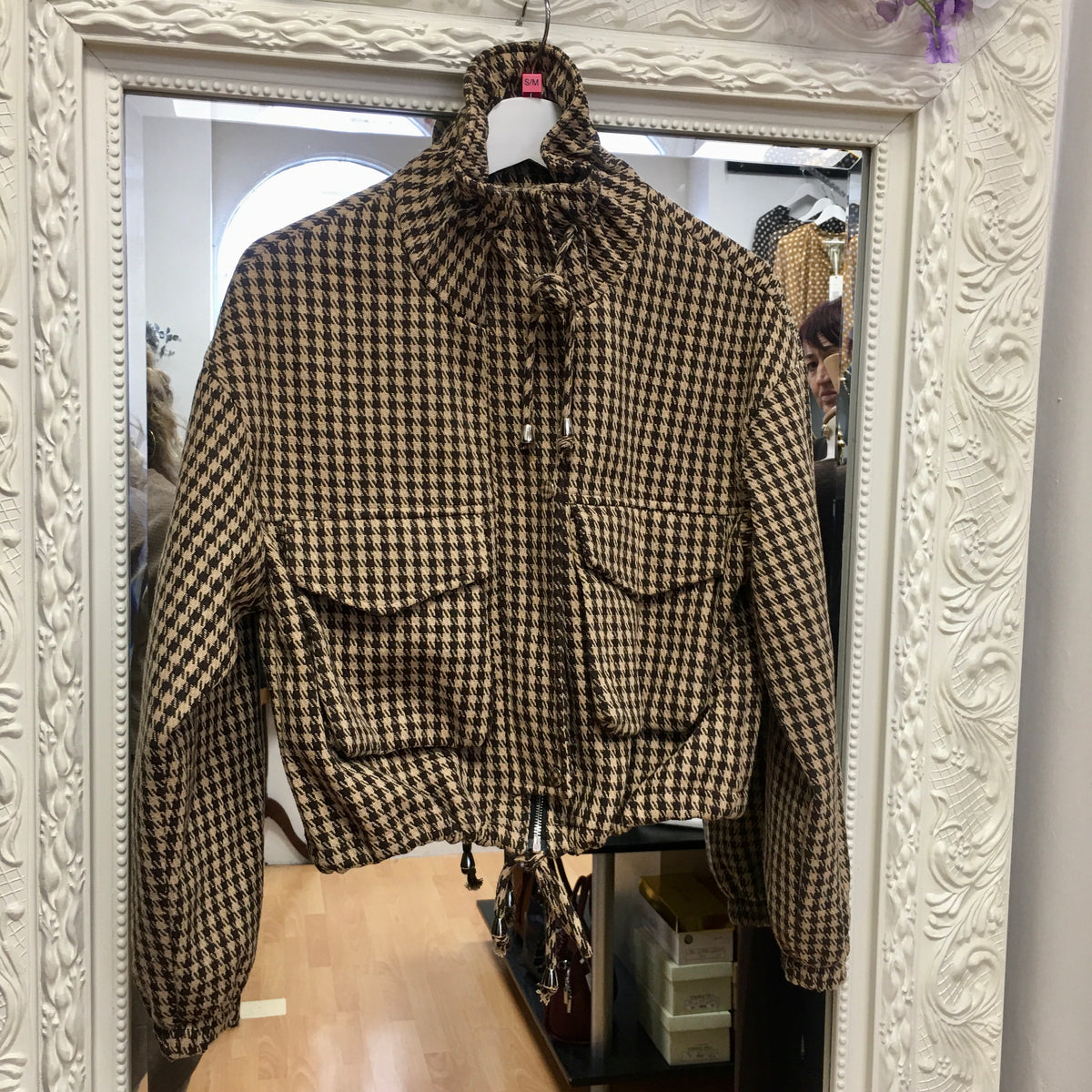 Keira short dog tooth jacket