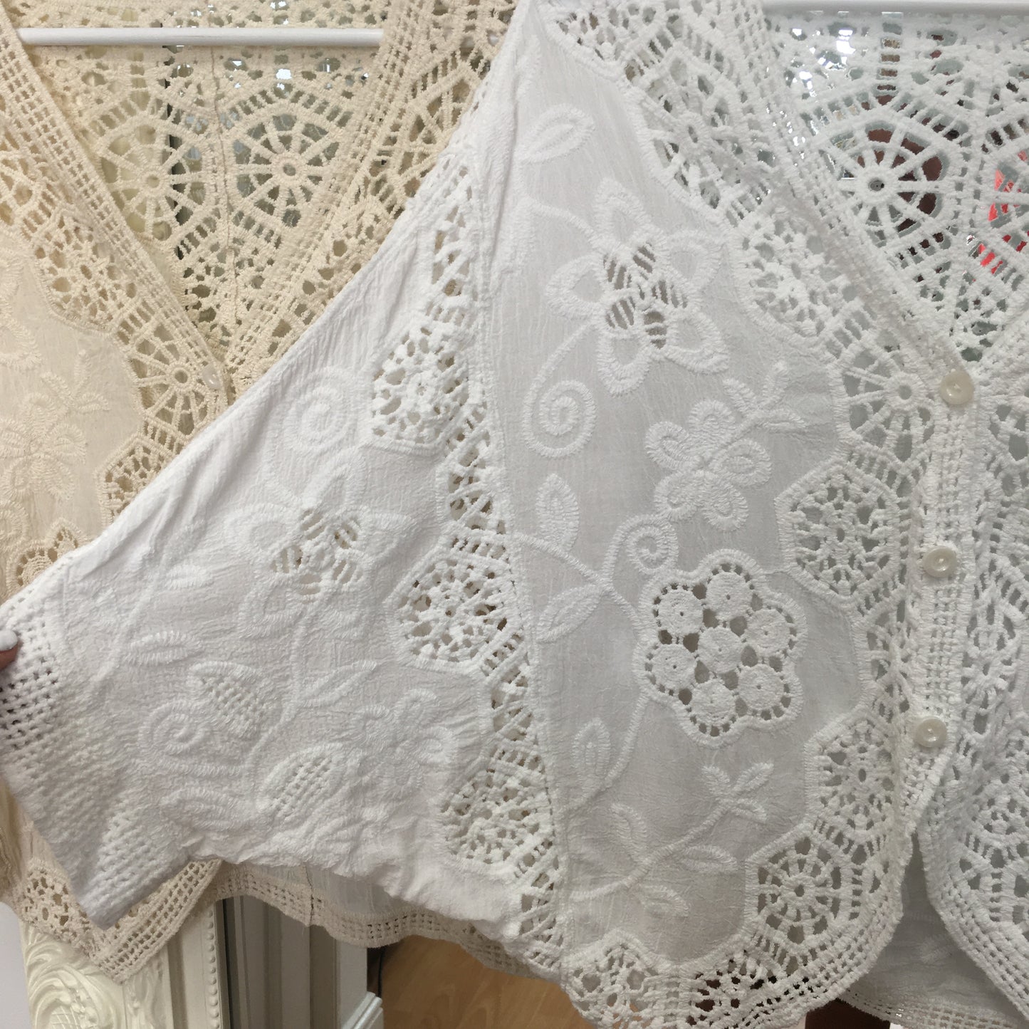 Harley Crochet Lace & Embroidered Boho Kimono Cardigan