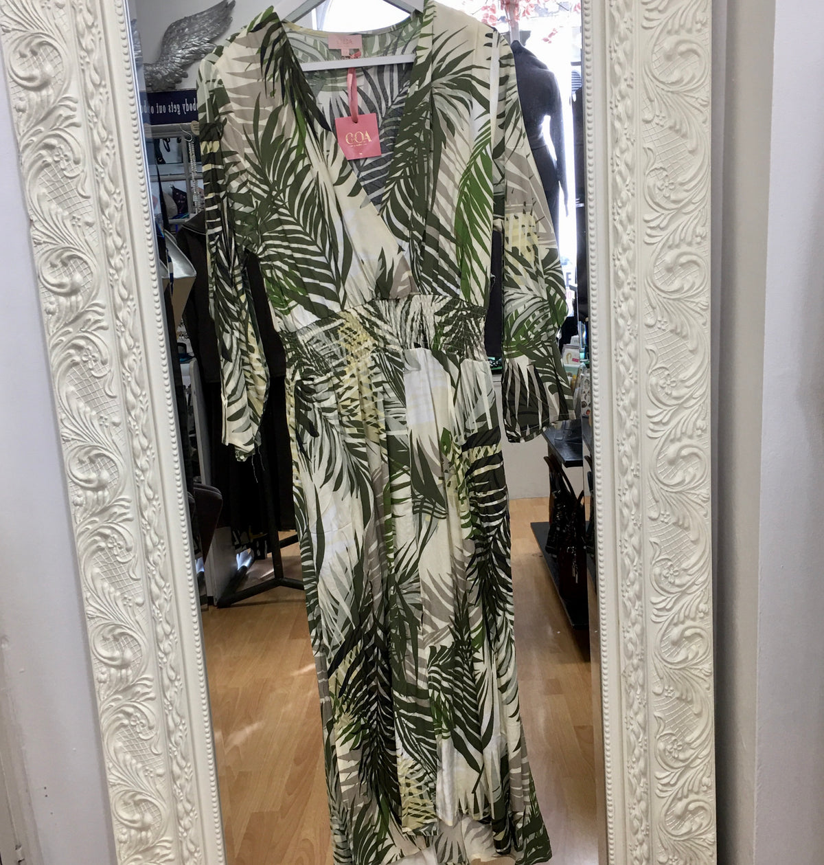 Goa cotton dress with shirred waist
