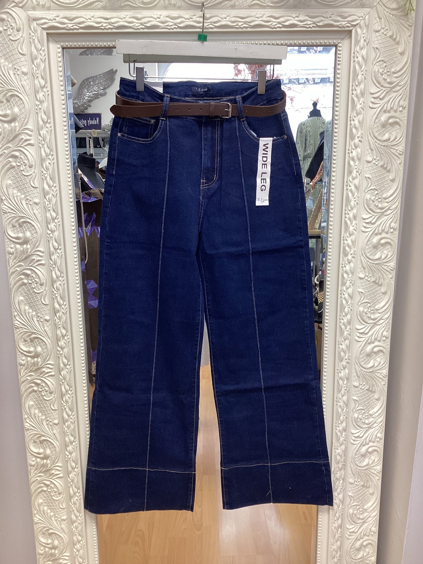 Riley wide leg belted jeans