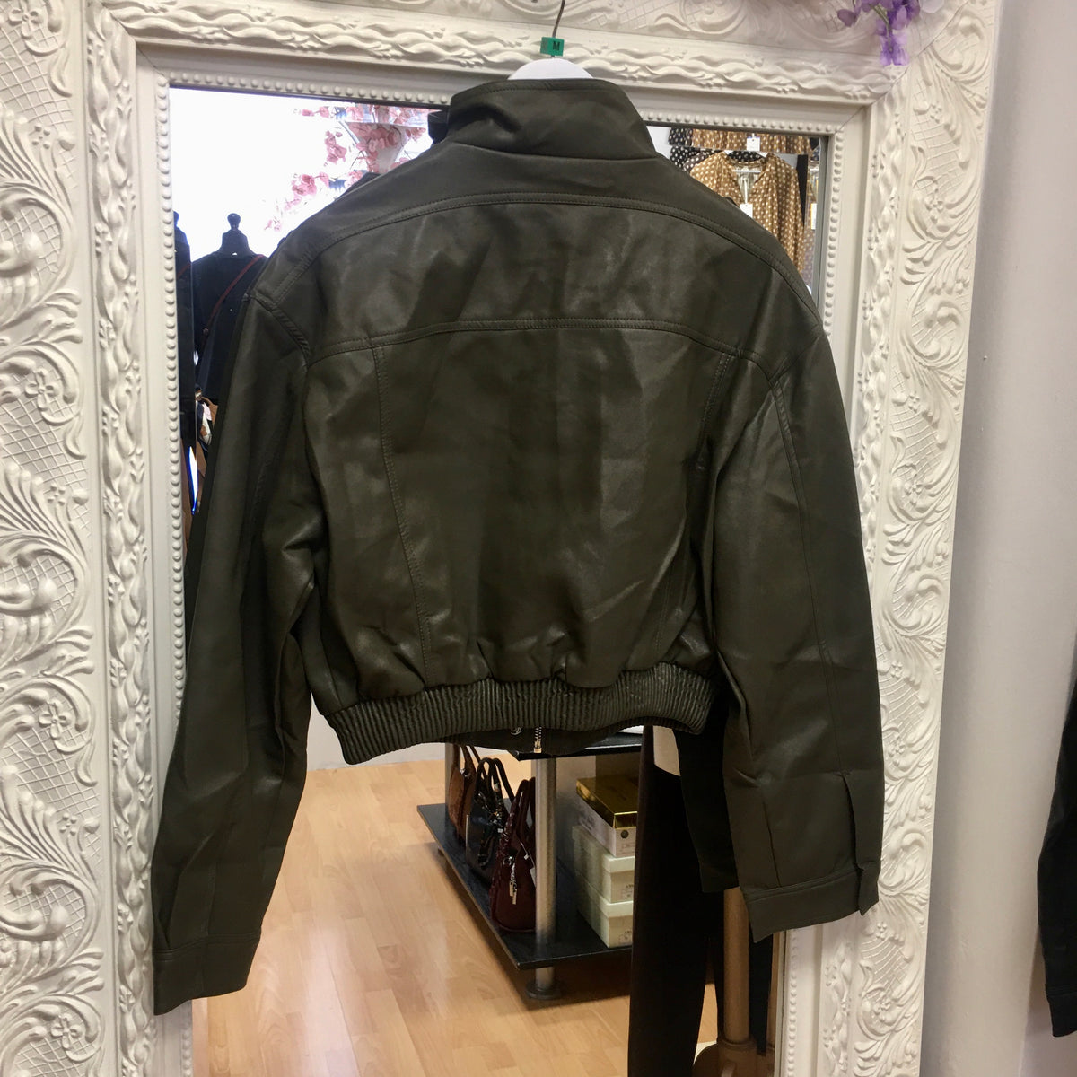 Addison faux leather short jacket