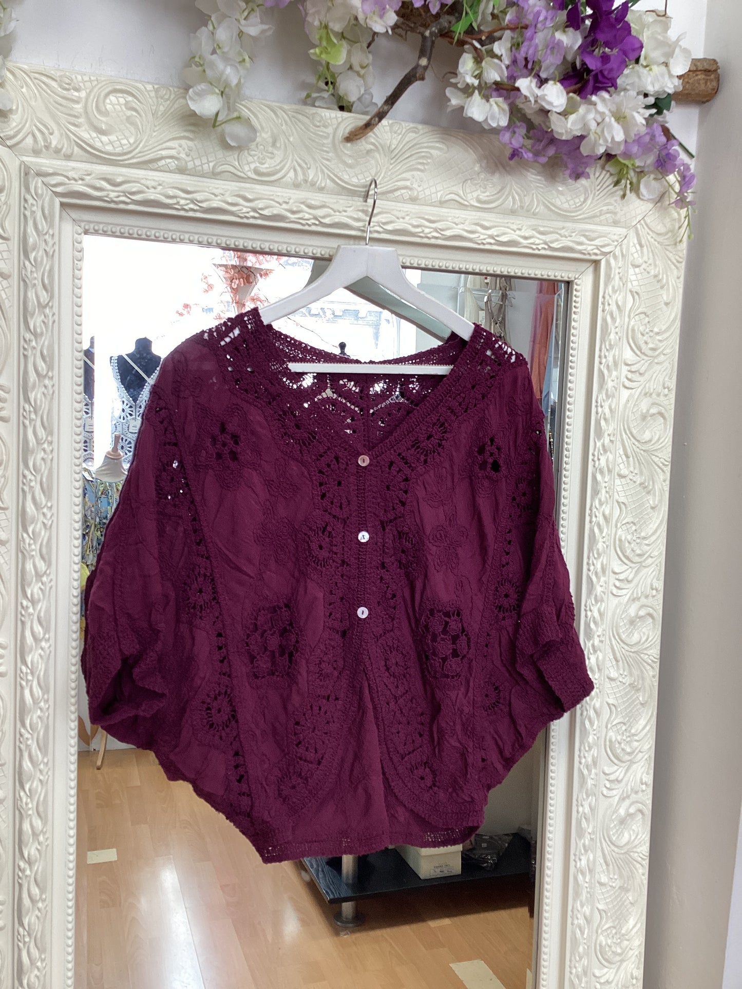 Harley Crochet Lace & Embroidered Boho Kimono Cardigan