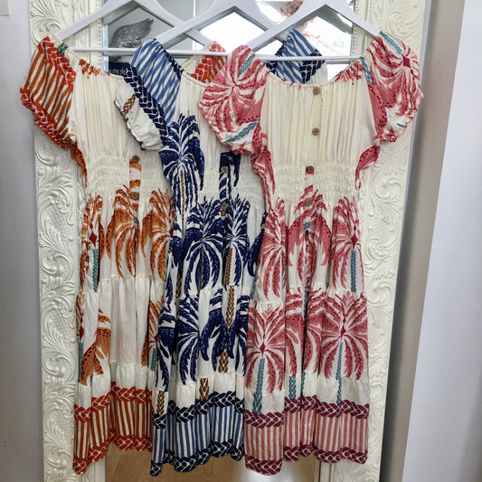 Angel palm bardot dress