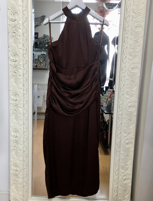 AX Paris brown satin maxi dress