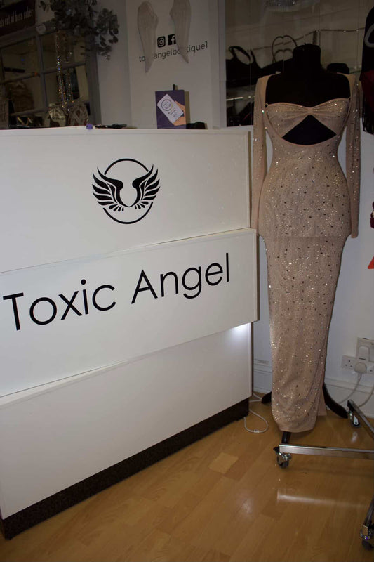 Murci Long Sparkle Dress with matching Bra Top