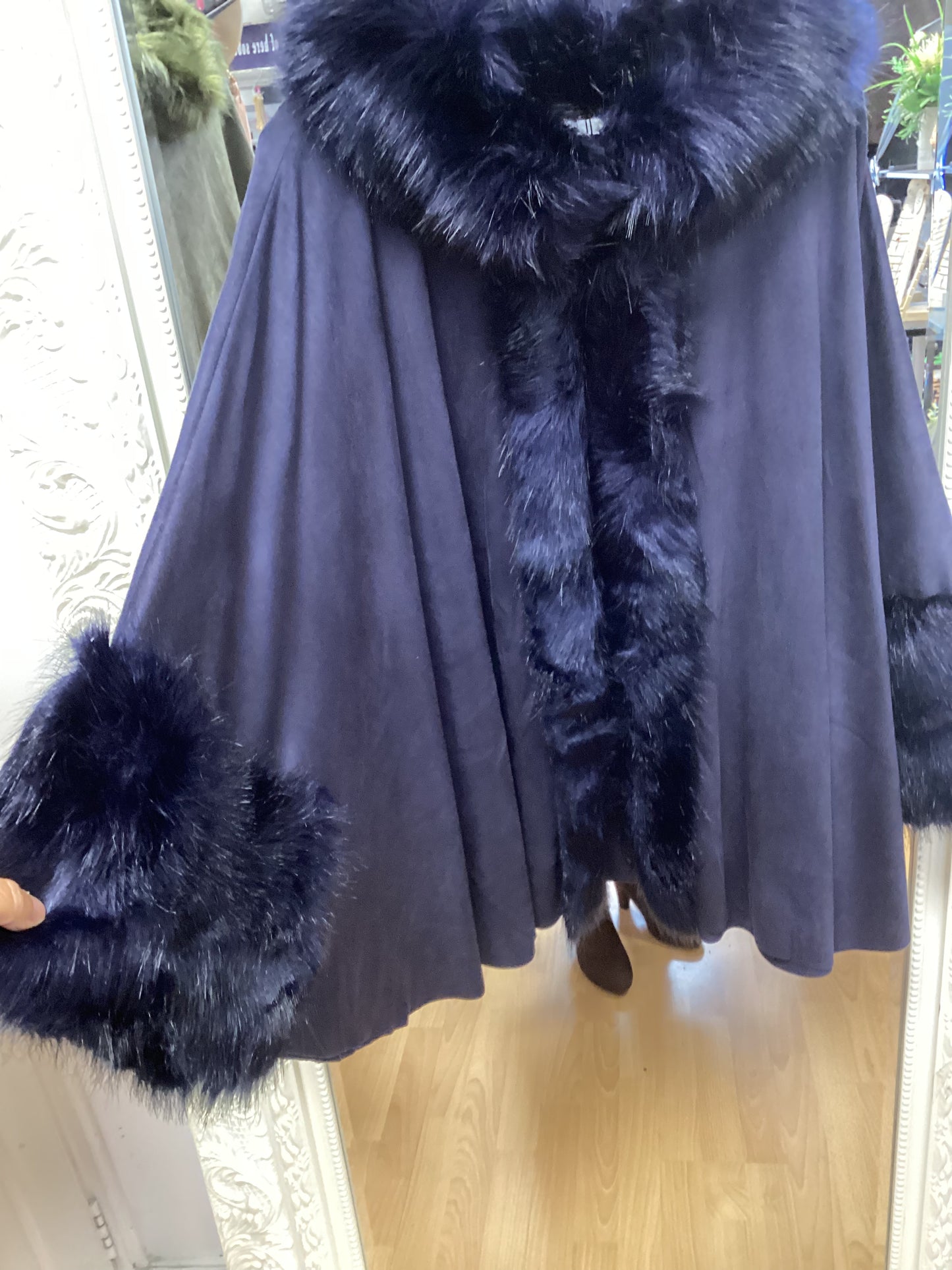 Jayley 2 Faux fur / Suede Coat Wrap Jacket