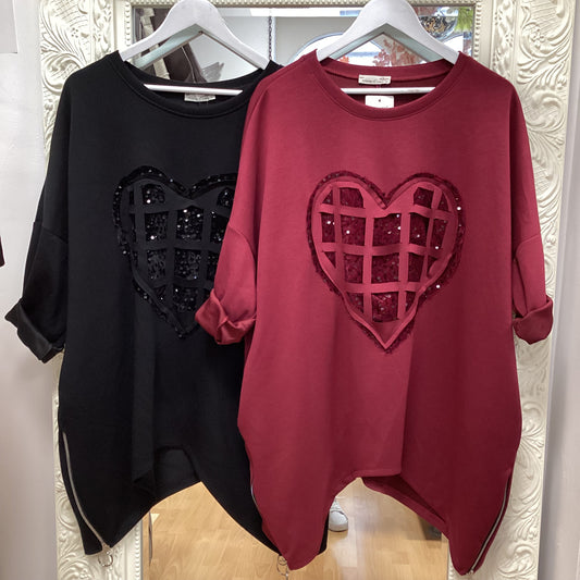 Jenny sequin heart top