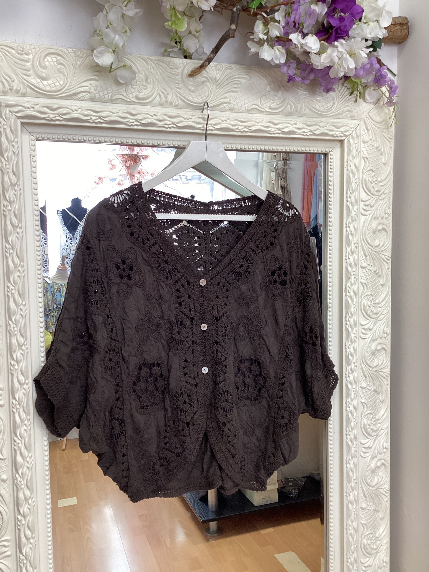 Harley Crochet Lace & Embroidered Boho Kimono Cardigan
