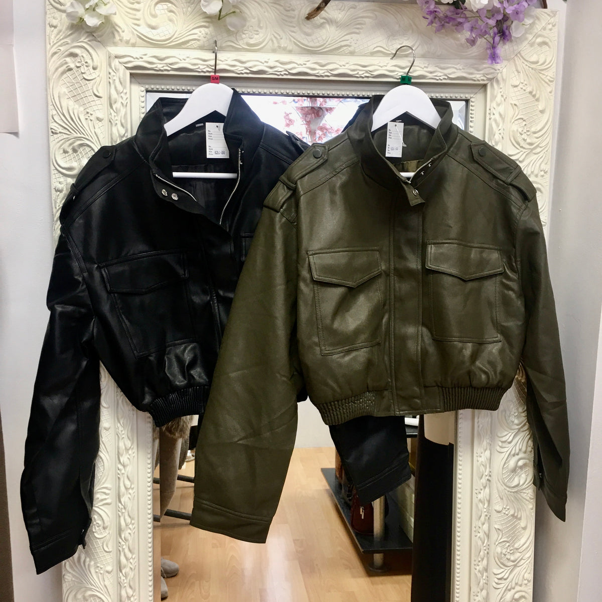 Addison faux leather short jacket