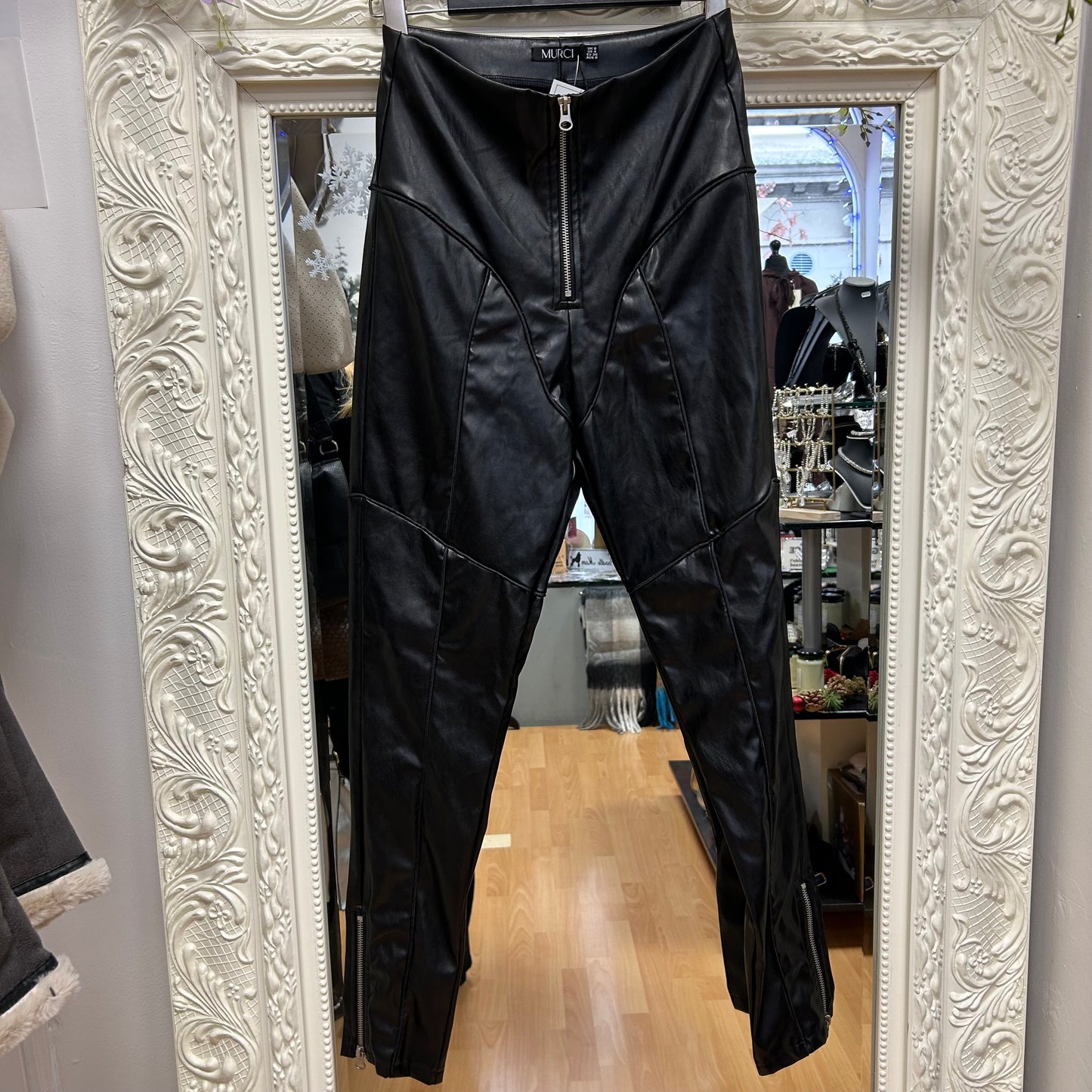 Murci Pleather Trousers with Zip
