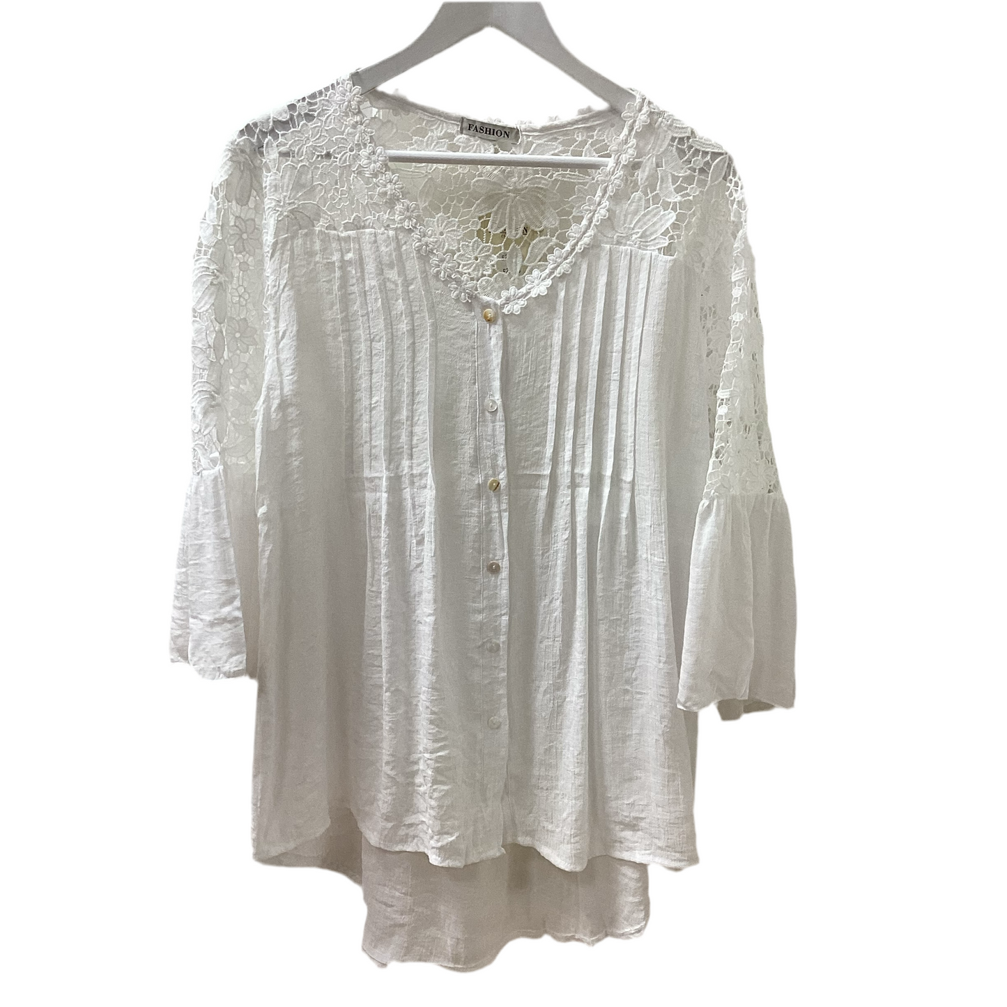 Lace Sleeve V Neck