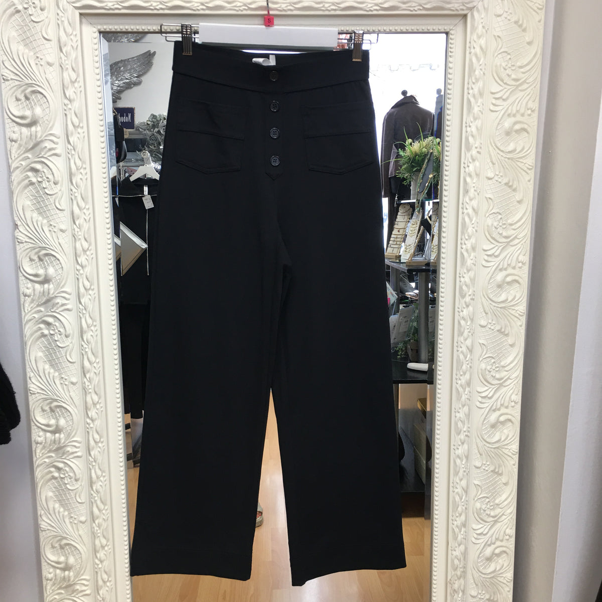 Halara Black Wide Leg Button Detail Trousers – Sizes 8-14 H13