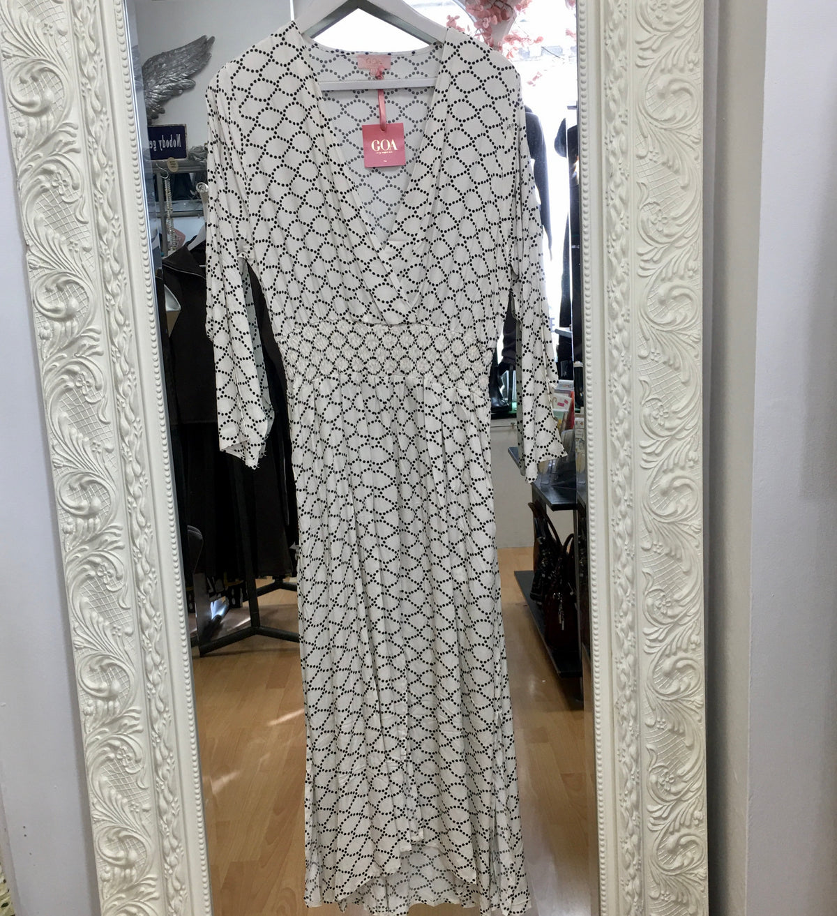 Goa cotton dress with shirred waist