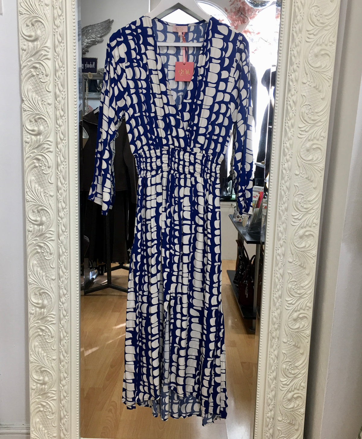 Goa cotton dress with shirred waist