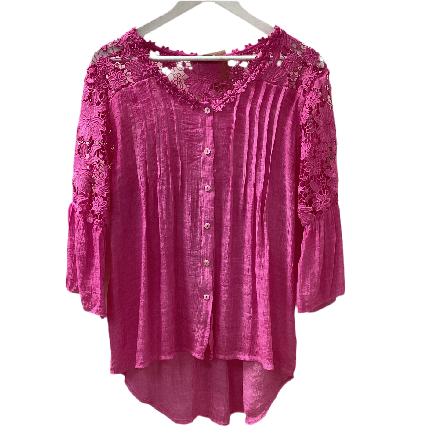 Lace Sleeve V Neck