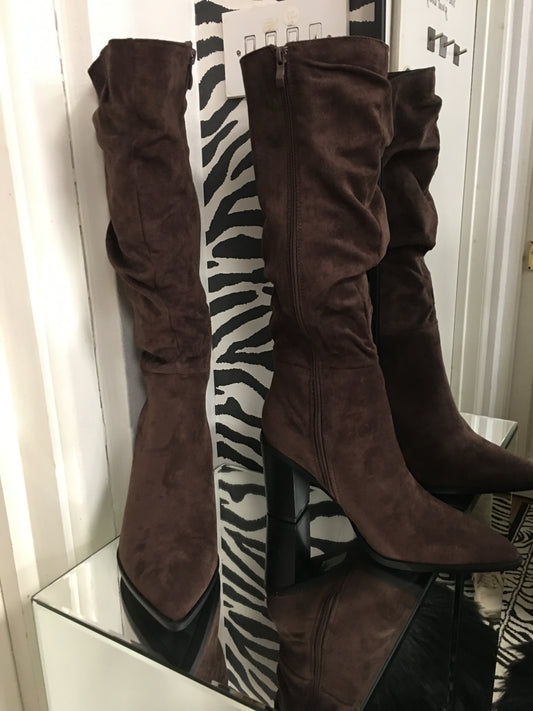 Autumn long faux suede boot