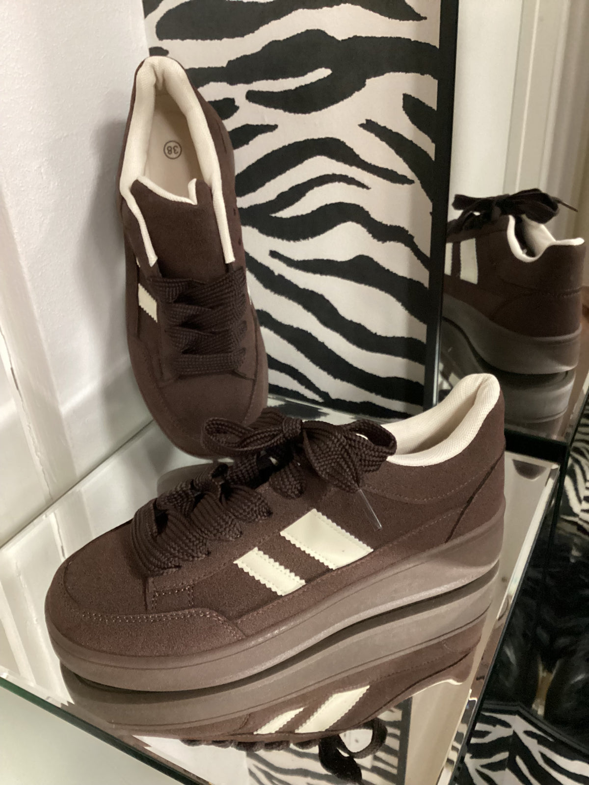 Nicole faux suede trainers